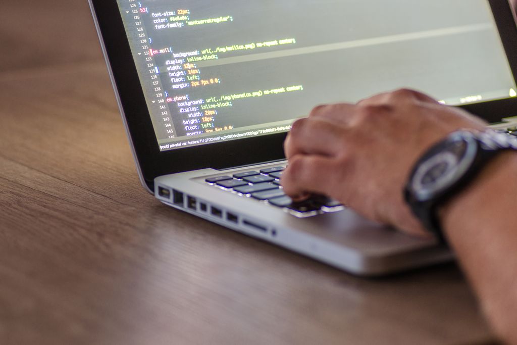 Python programmer coding