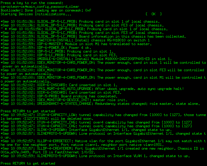 锐捷设备重置console密码